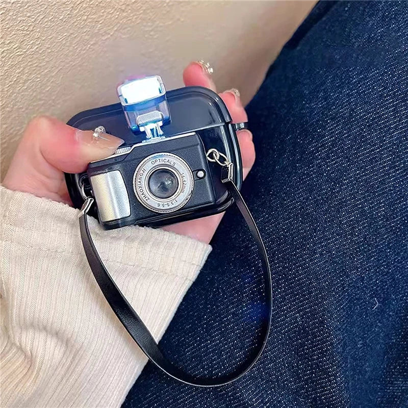 Camera AirPods Silicone Case with Strap