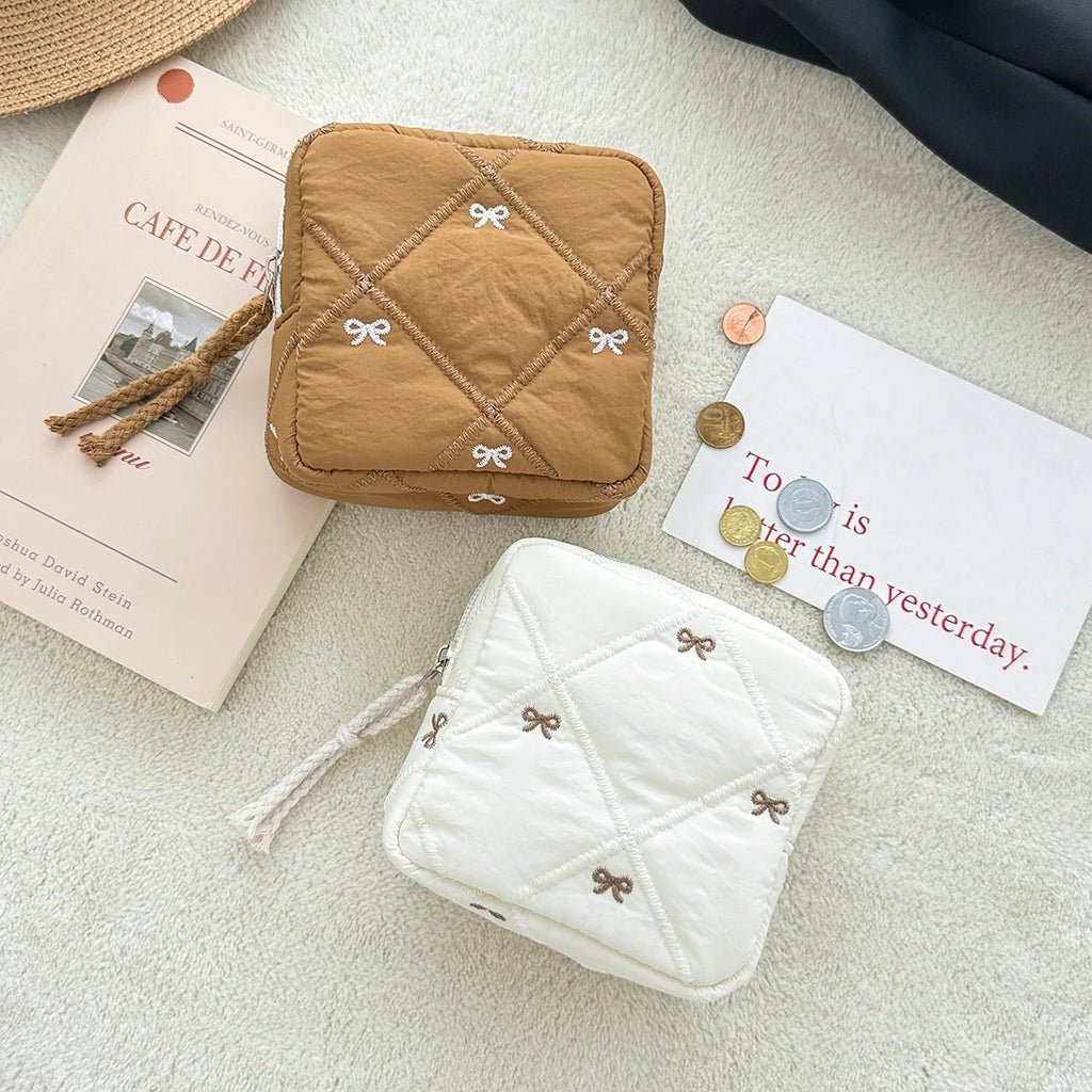 Cute Cartoon Sanitary Storage Bag with Bow