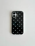 Fashion Black White Polka Dot Pattern iPhone Case