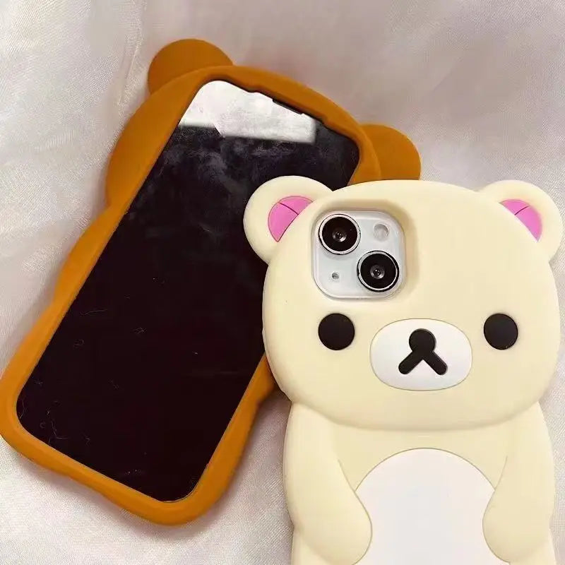 Bear Couple Silicone Cartoon iPhone Case