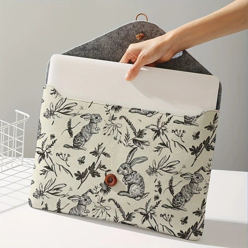 Rabbit Print Laptop Sleeve Bag Soft Cover