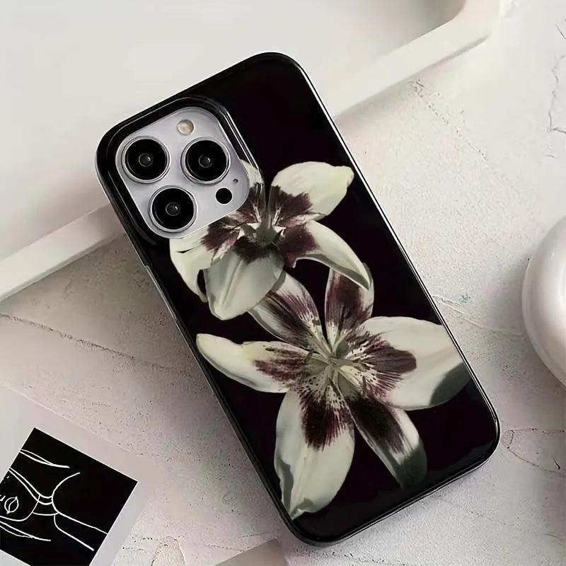 Orchid Flower Print Soft iPhone Case