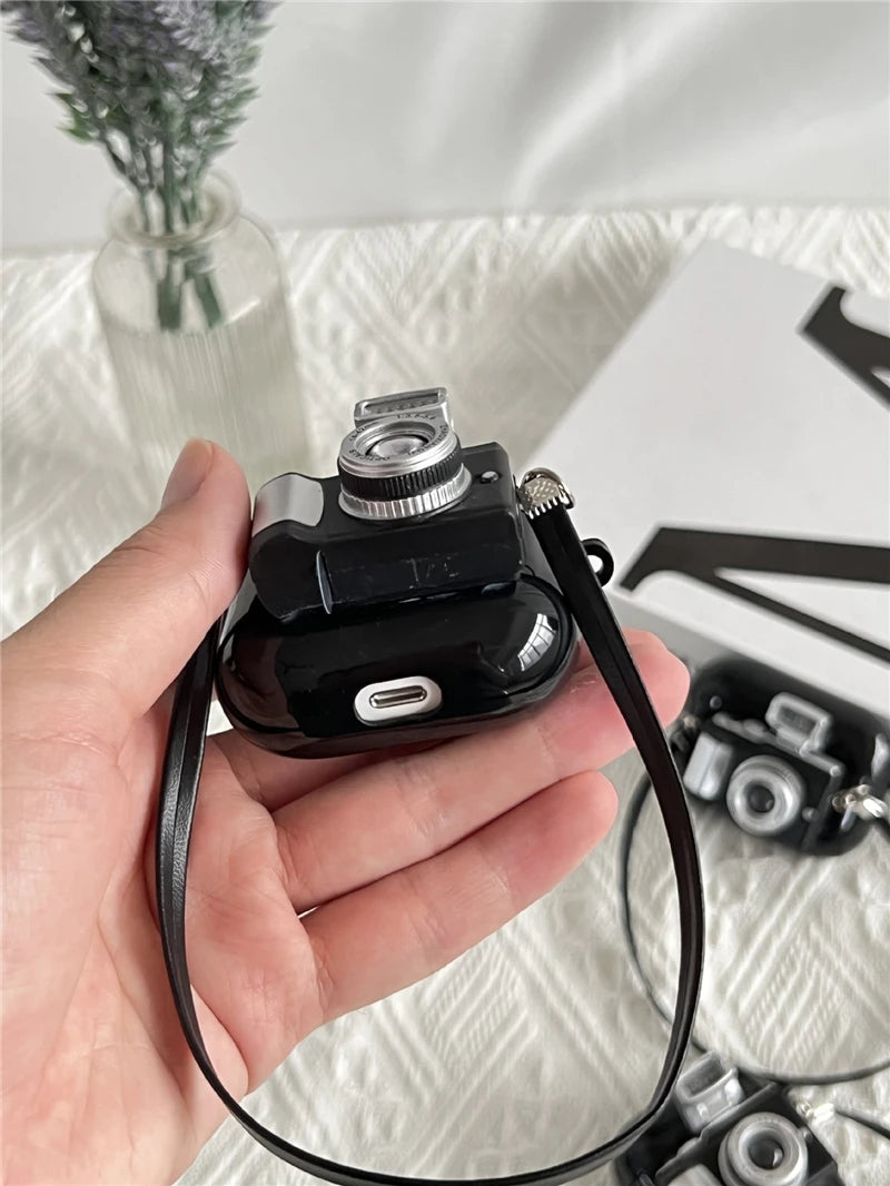 Camera AirPods Silicone Case with Strap