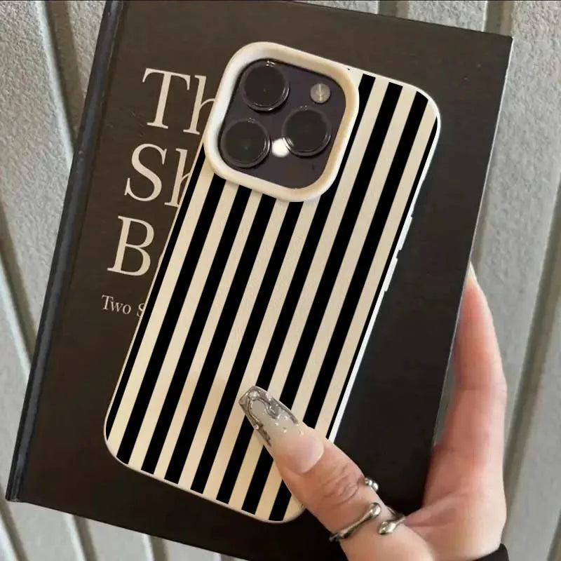 Colorful Striped Minimalist INS Couple iPhone Case
