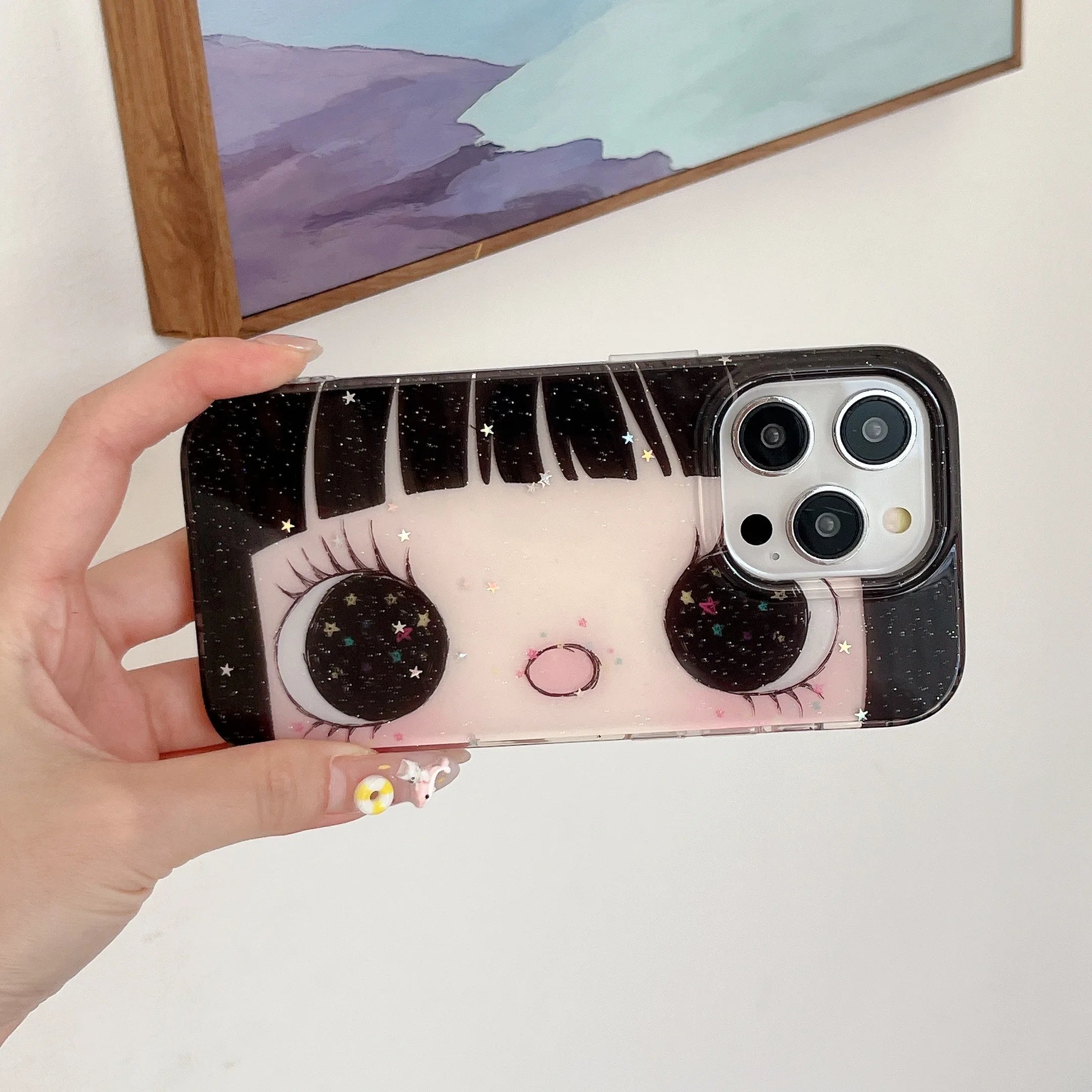 Glittering Big Eyes Comic Girl Lovely iPhone Case