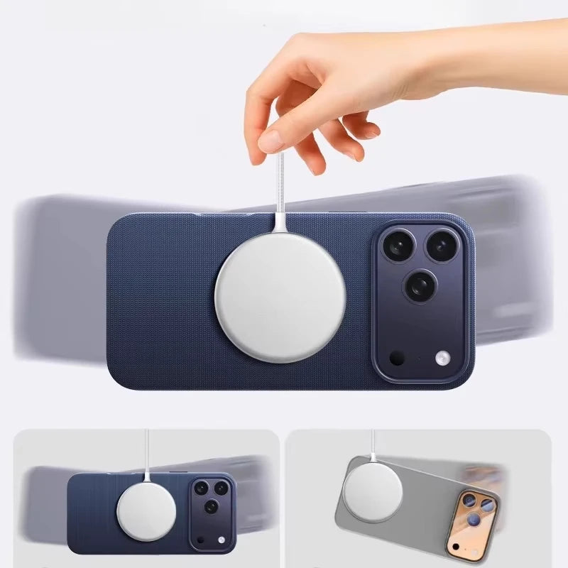 Leather Magnetic Adsorption iPhone Case