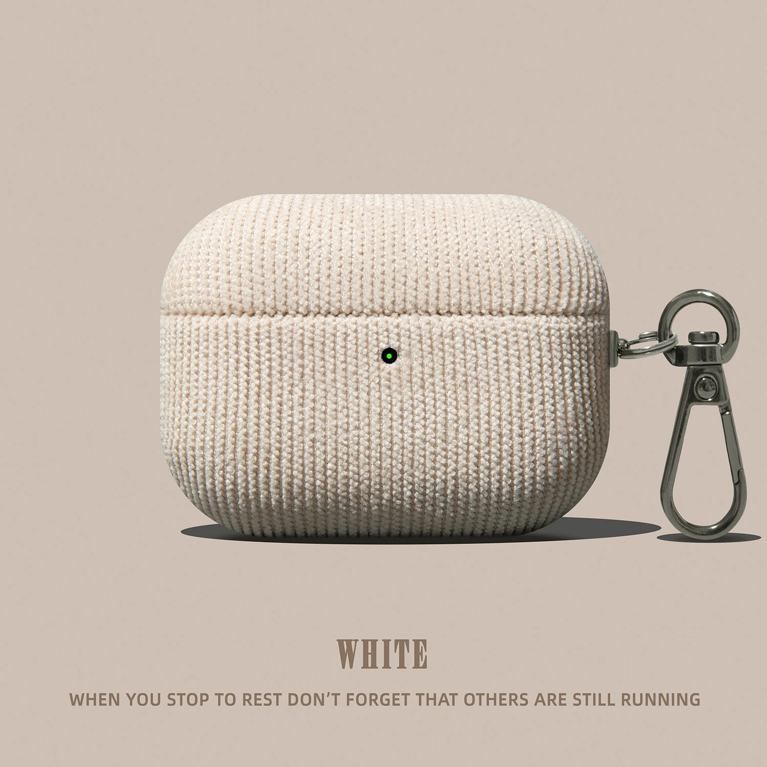 Corduroy AirPods Leather Case with Keychain