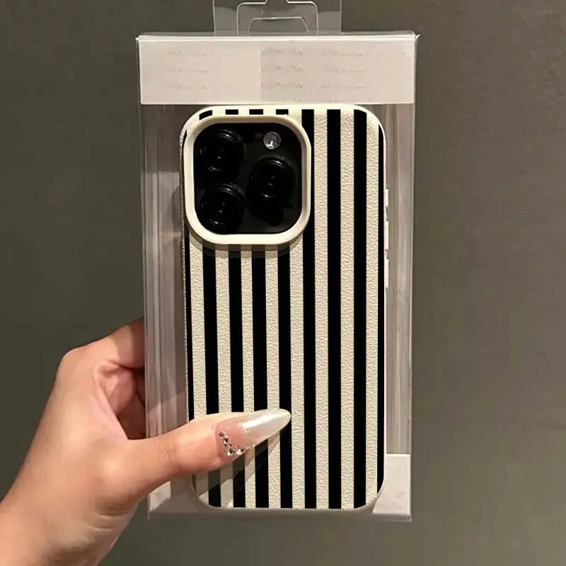 Colorful Striped Minimalist INS Couple iPhone Case
