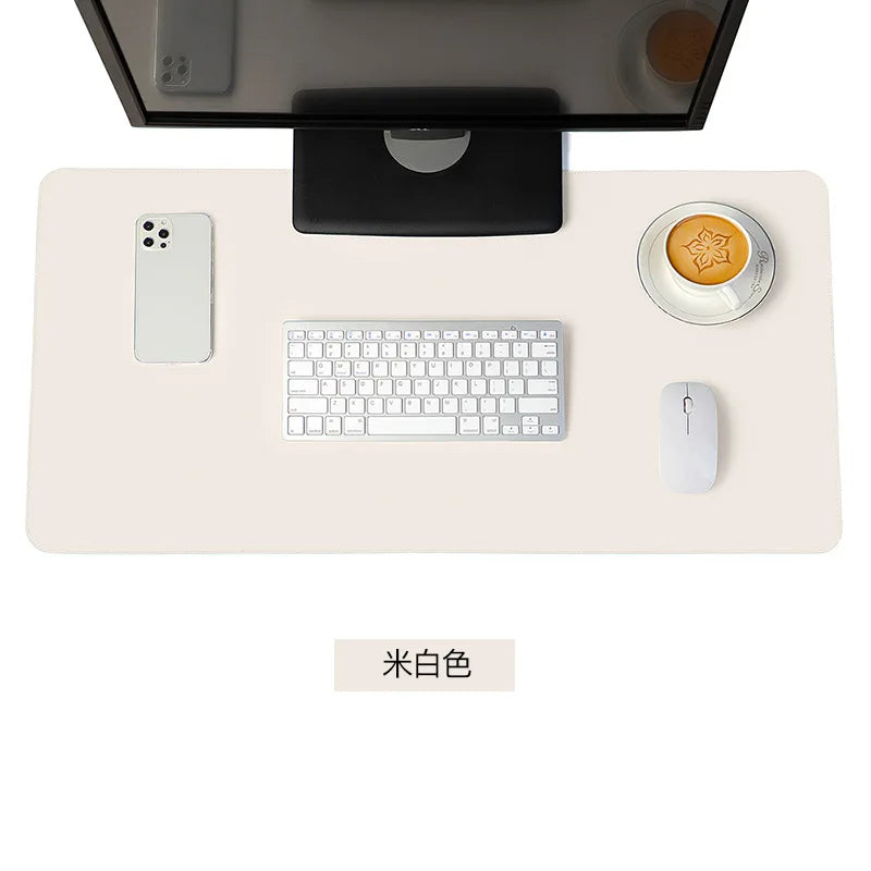 White PU Suede Gaming Mouse Pad Desk Mat