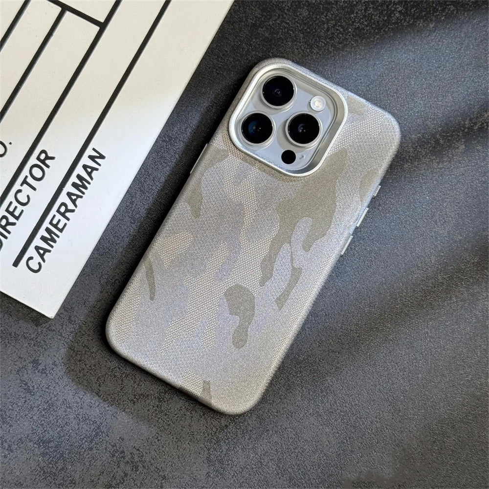 Leather Shockproof Armor Magnetic iPhone Case