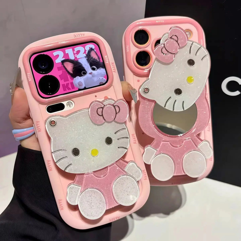 Hello Kitty Makeup Mirror Cat iPhone Case