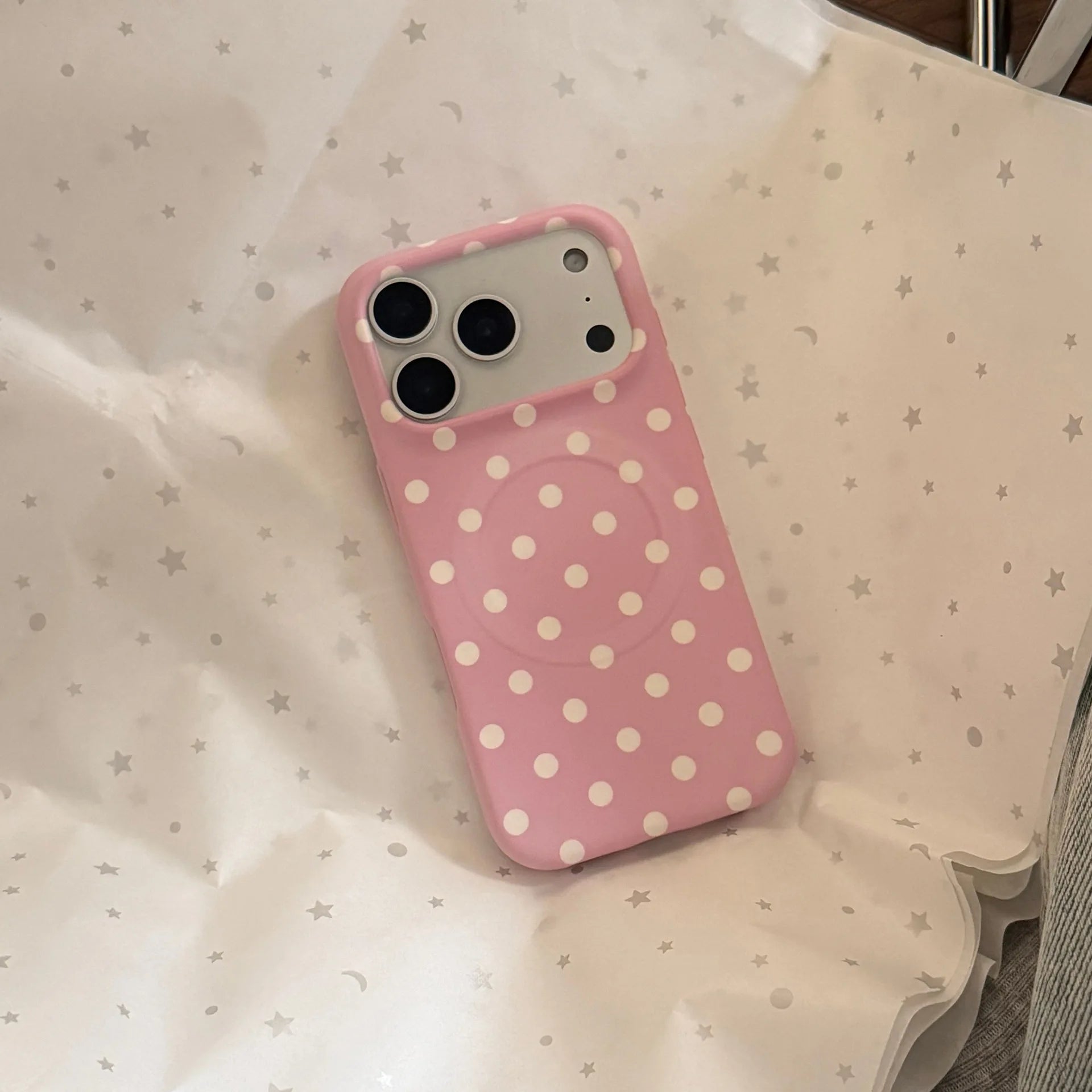 Full Screen Polka Dots Pattern Magnetic iPhone Case