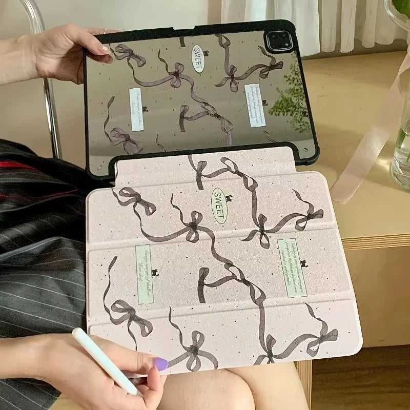 Floral Clear iPad Case with Foldable Stand