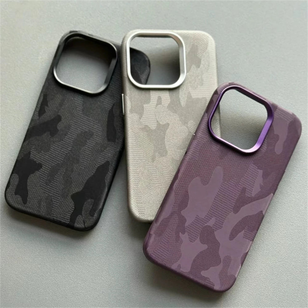 Leather Shockproof Armor Magnetic iPhone Case