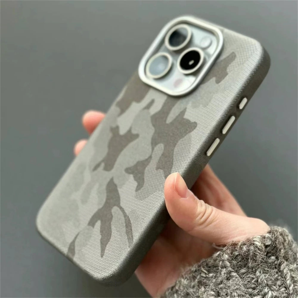Leather Shockproof Armor Magnetic iPhone Case