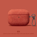 Corduroy AirPods Leather Case with Keychain