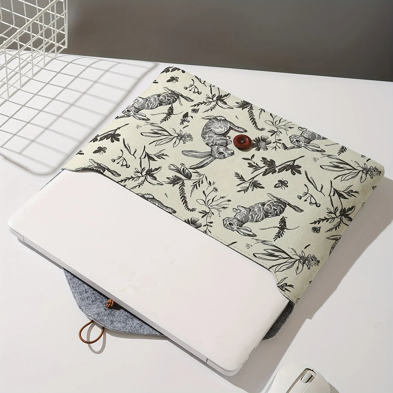 Rabbit Print Laptop Sleeve Bag Soft Cover