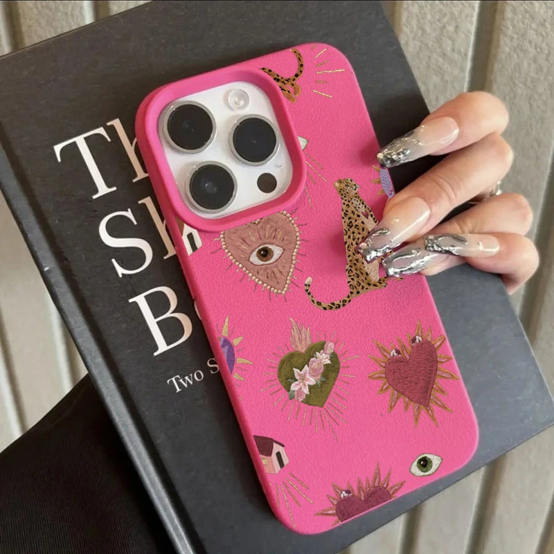 Leopard Lychee Pattern Silicone iPhone Case