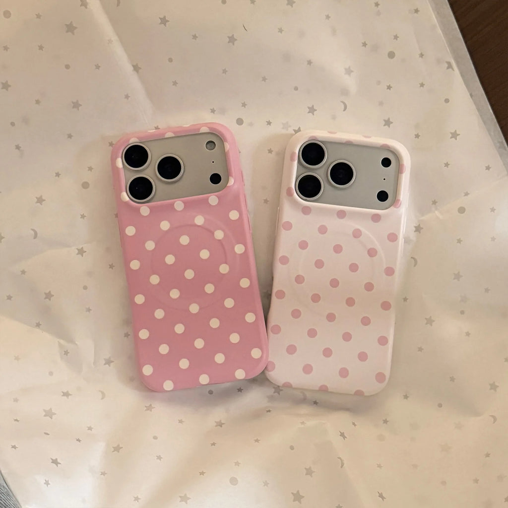 Full Screen Polka Dots Pattern Magnetic iPhone Case