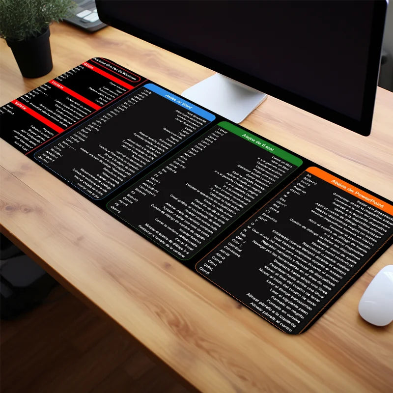 Spanish Excel Shortcuts Mouse Pad Desk Mat