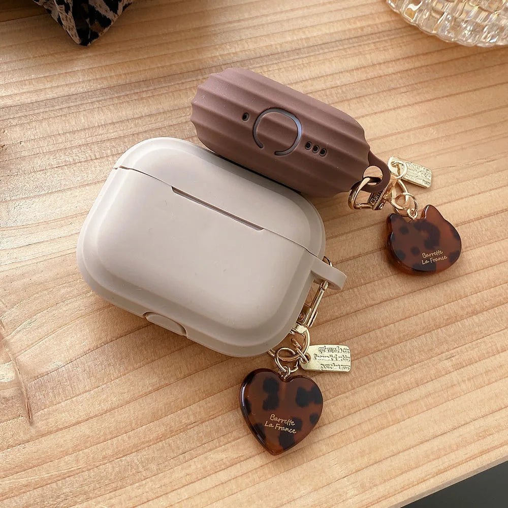 Leopard Cat AirPods Silicone Case with Keyring