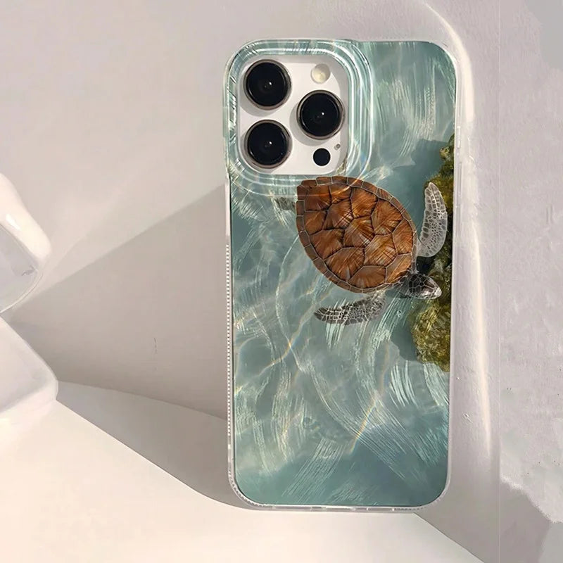 Summer Cool Turtle Pattern iPhone Case