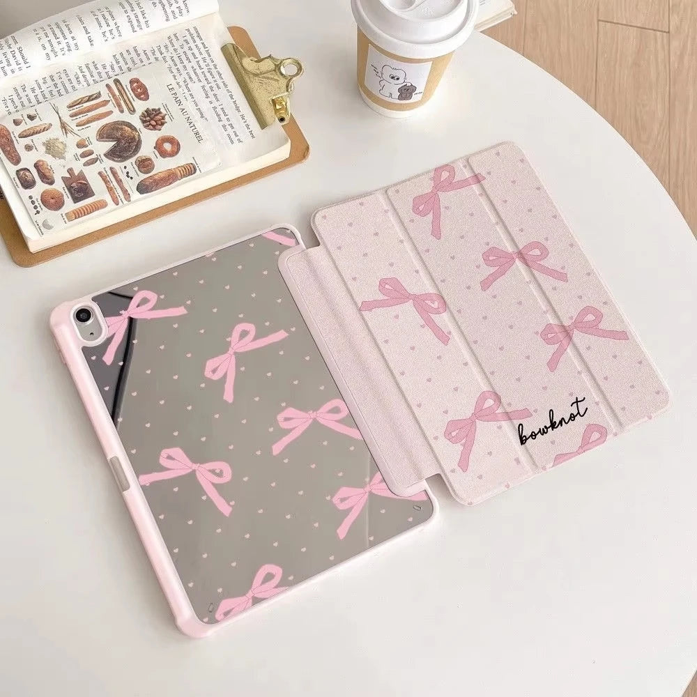 Floral Clear iPad Case with Foldable Stand