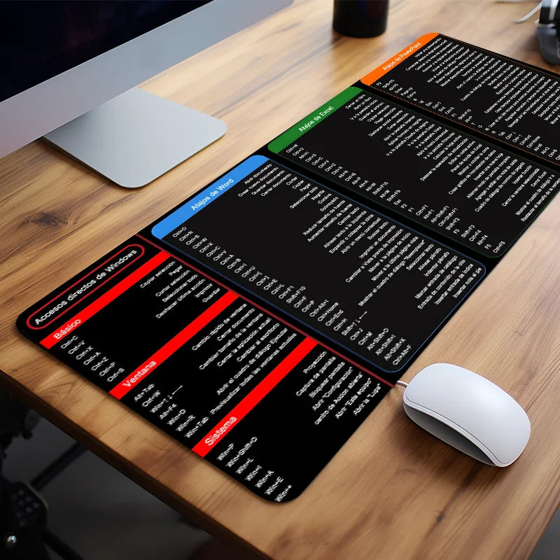 Spanish Excel Shortcuts Mouse Pad Desk Mat