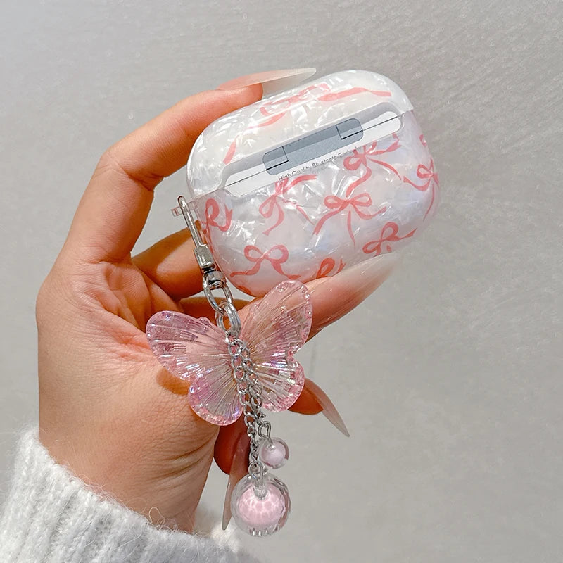 Glitter Bow AirPods Clear Case