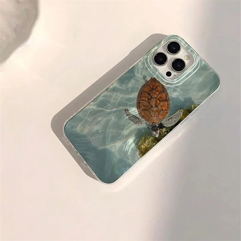 Summer Cool Turtle Pattern iPhone Case