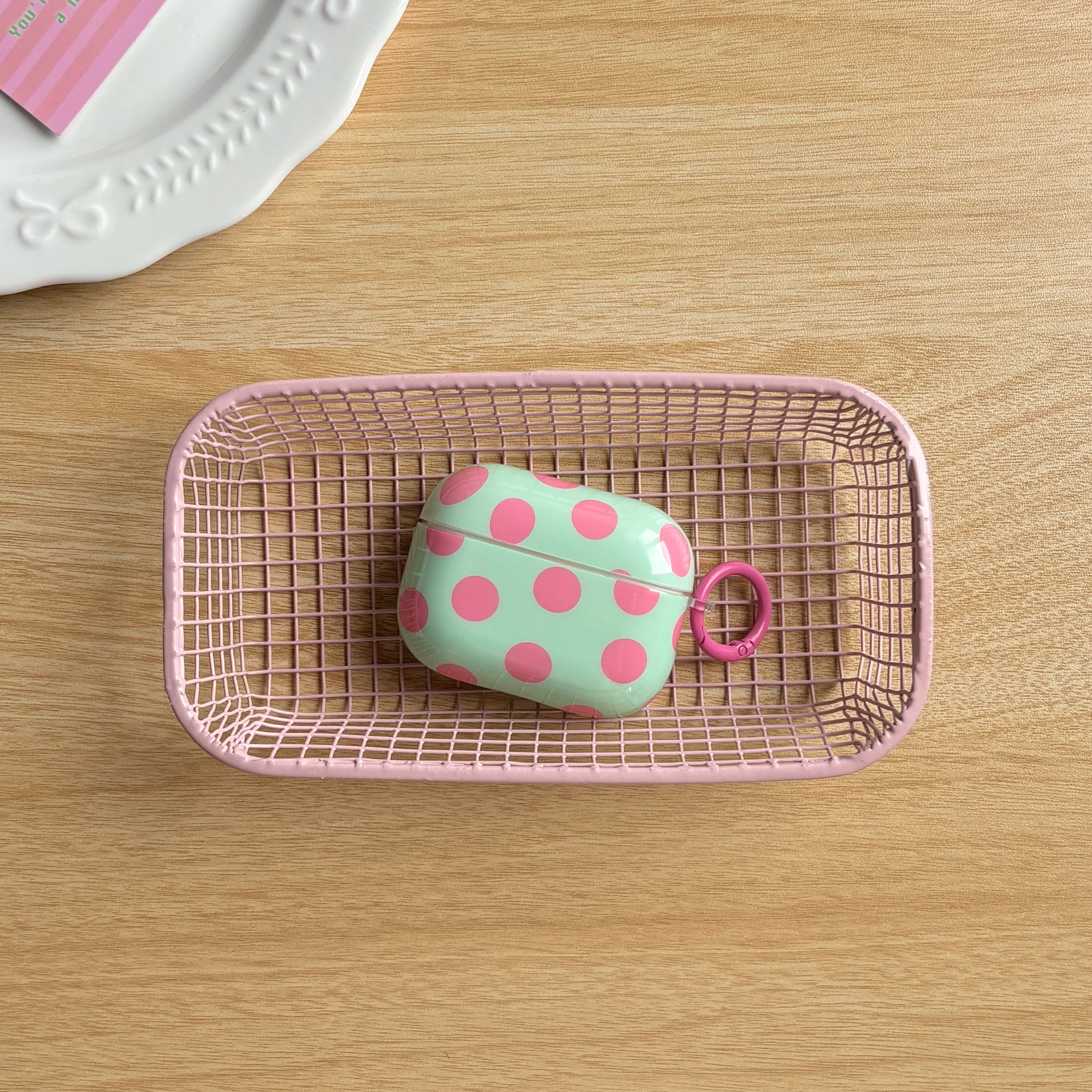 Polka Dot AirPods Case with Ring