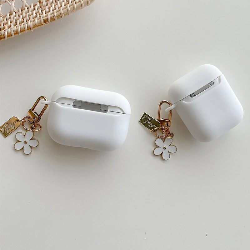 Pink Flower AirPods Silicone Case
